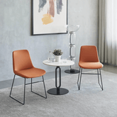 Villa Minimalist Leather Sled Base Dining Room Side Chair - Gavisco Office Furniture